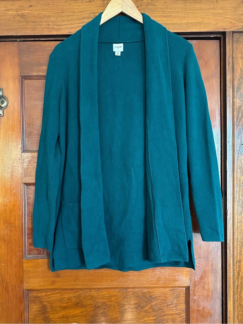 J. Crew Knit Cotton Cardigan Sweater Size Small Teal Office Business Casual Cozy